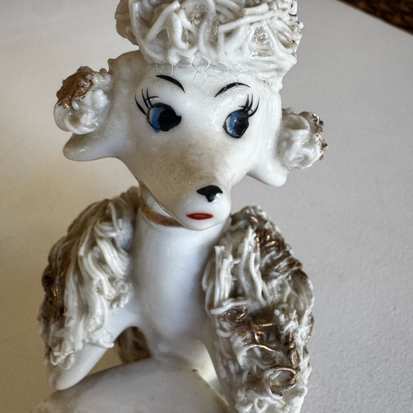 1950’s Vintage spaghetti Poodle porcelain  lipstick holder - Picture 3 of 13